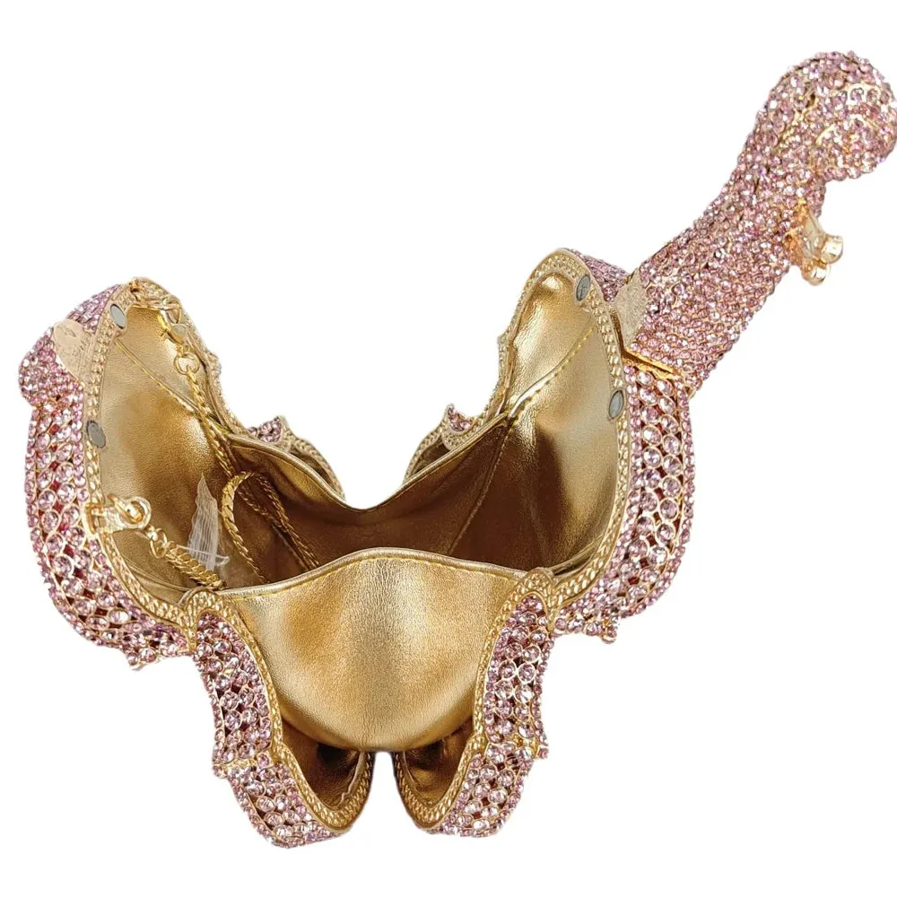 Violin Shape Jeweled Evening Bag