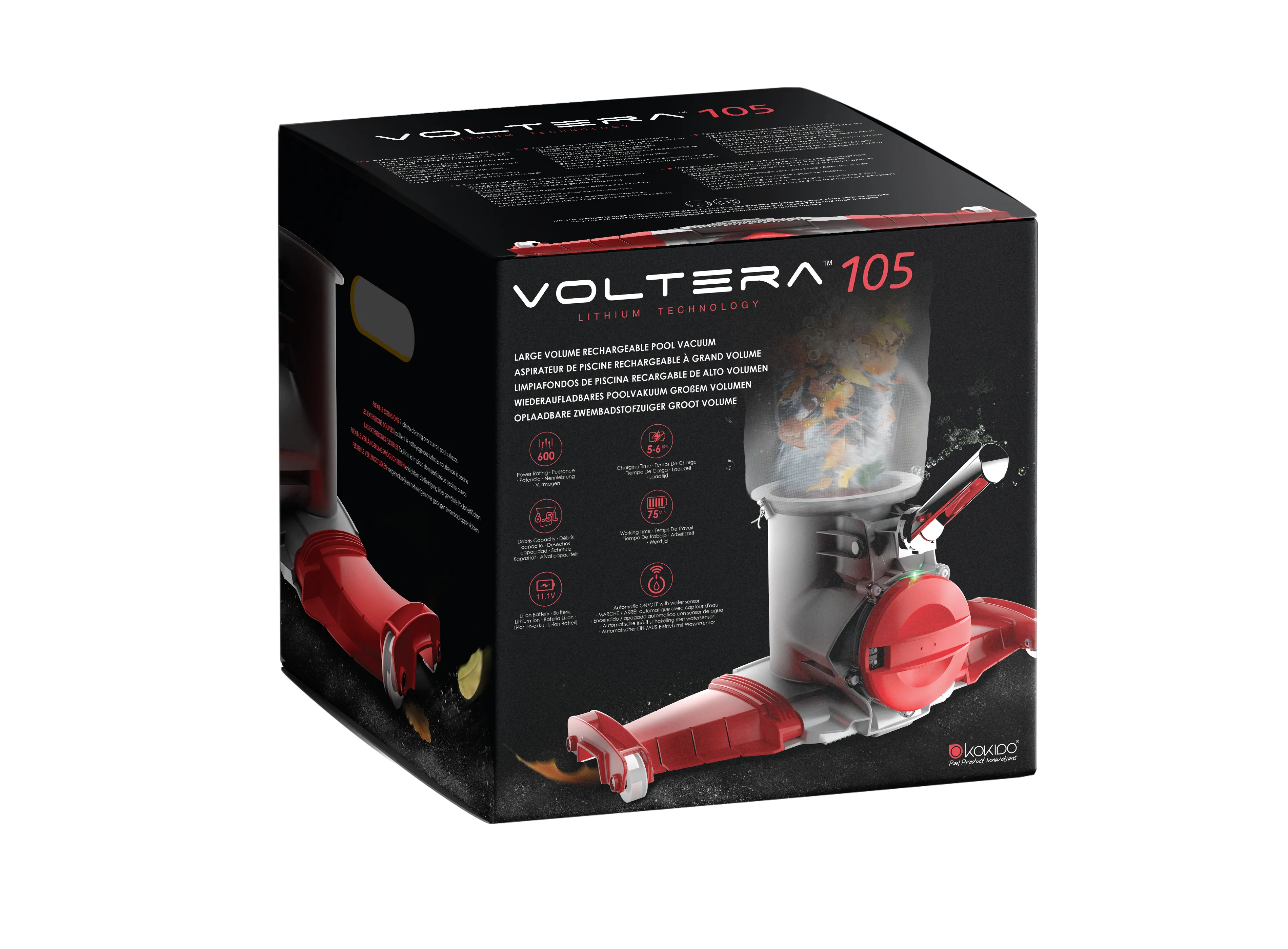 VOLTERA™ 105 Extra Wide Heavy-Duty Rechargeable Pool Vacuum Kokido