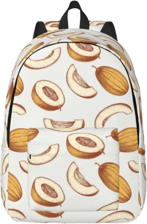 VOSERY Travel Laptop Backpack - Cute Chestnut Brown Cantaloupe Canvas Backpack Computer Backpack Bag Fit 17in Laptop