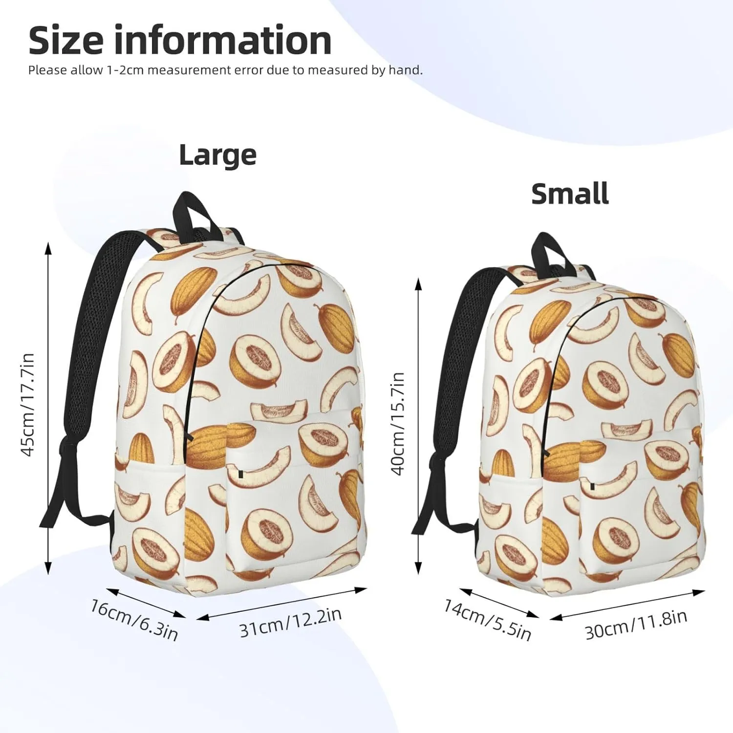 VOSERY Travel Laptop Backpack - Cute Chestnut Brown Cantaloupe Canvas Backpack Computer Backpack Bag Fit 17in Laptop