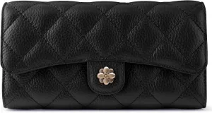 Wallet Women RFID Blocking Leather Large Capacity Credit Card Holder Trifold Ladies Clutch Zipper Long Purse