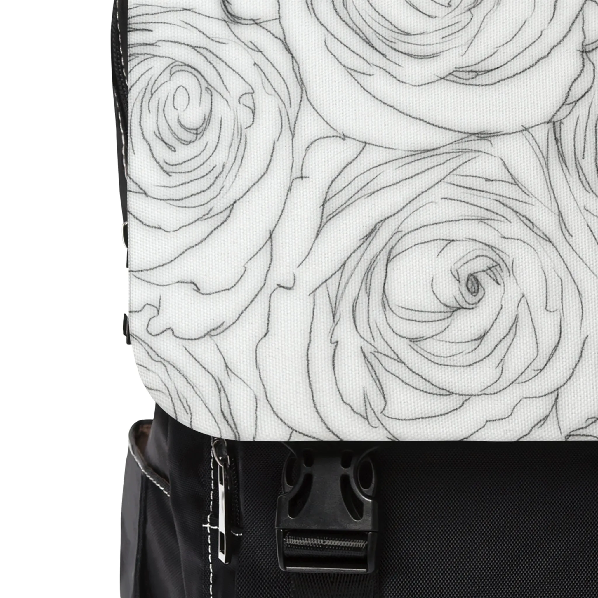 White Rose Unisex Casual Shoulder Backpack Flower Lover Bag