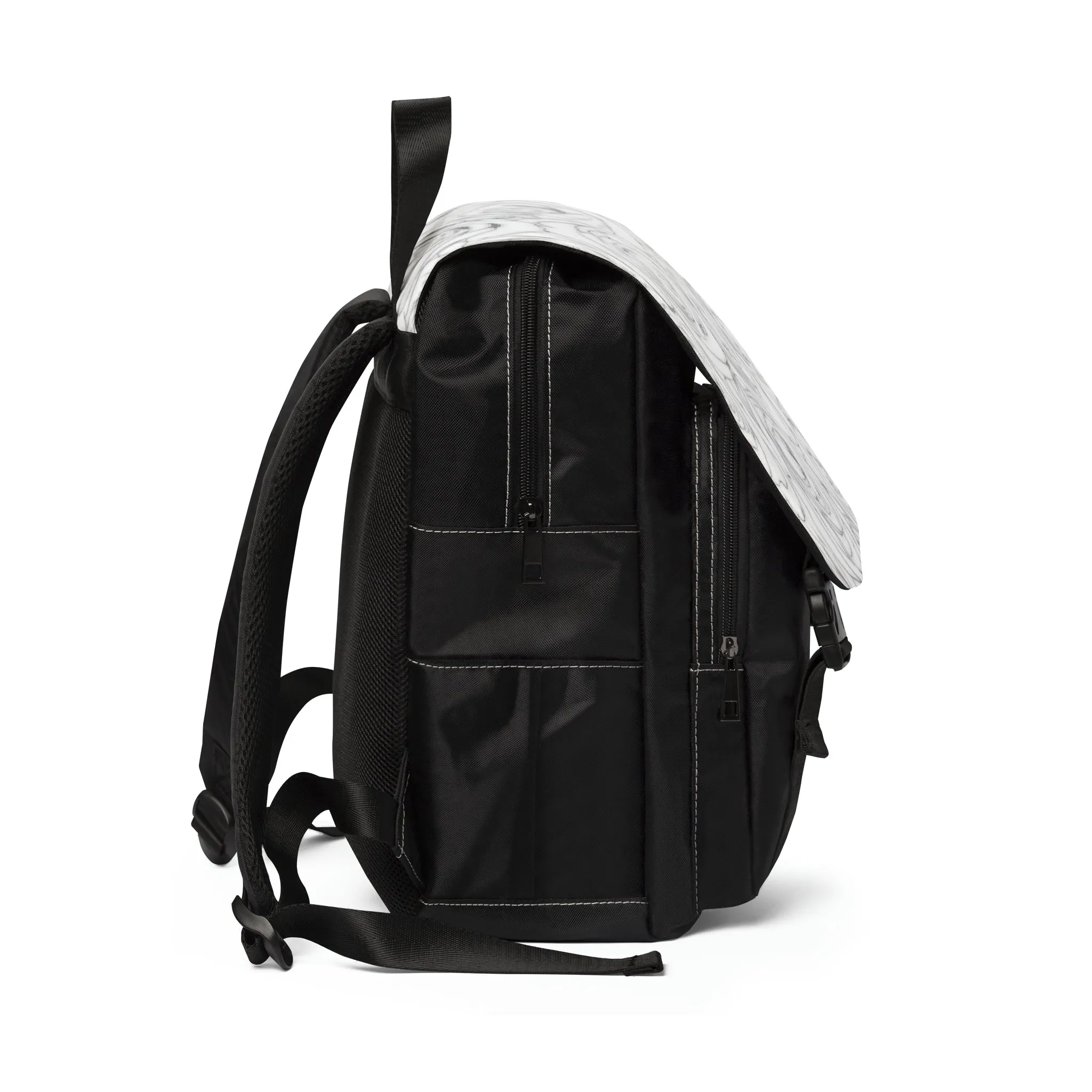 White Rose Unisex Casual Shoulder Backpack Flower Lover Bag