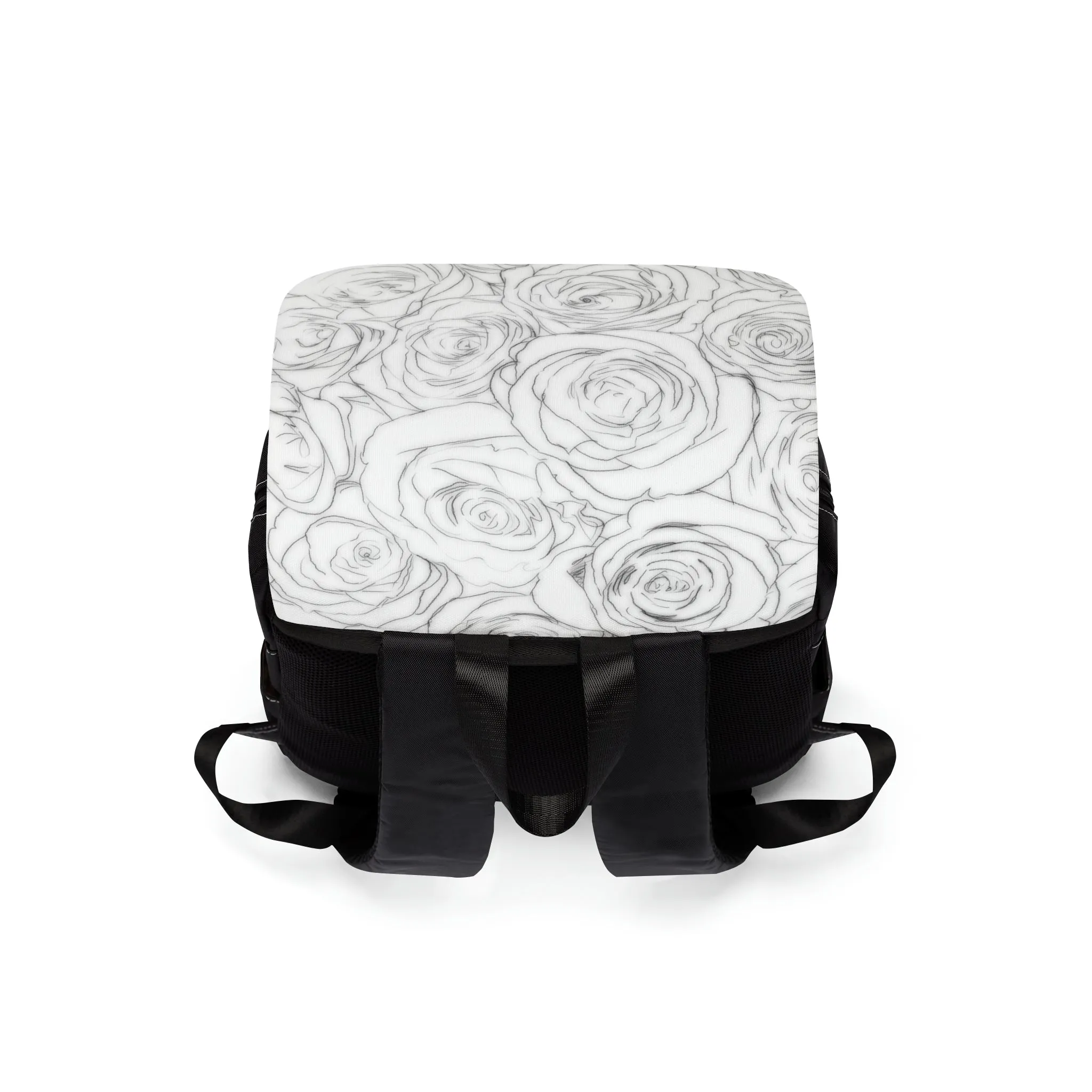 White Rose Unisex Casual Shoulder Backpack Flower Lover Bag
