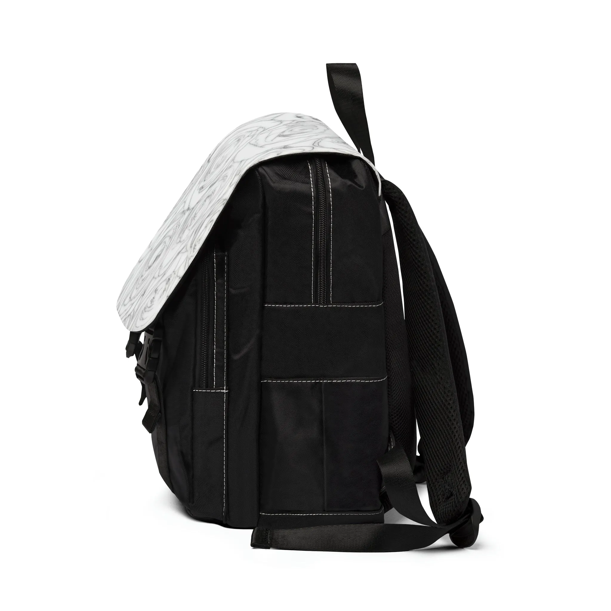 White Rose Unisex Casual Shoulder Backpack Flower Lover Bag