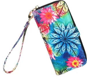 Women Wallet Card RFID For Womens Holder Blocking Credit Small Zipper Purse Pocket Bifold Slim Coin ID Ladies Wristlet Clutch Large Capacity Window Case Travel Zip Women's