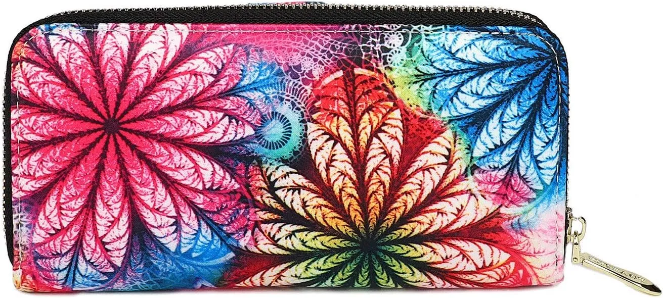Women Wallet Card RFID For Womens Holder Blocking Credit Small Zipper Purse Pocket Bifold Slim Coin ID Ladies Wristlet Clutch Large Capacity Window Case Travel Zip Women's