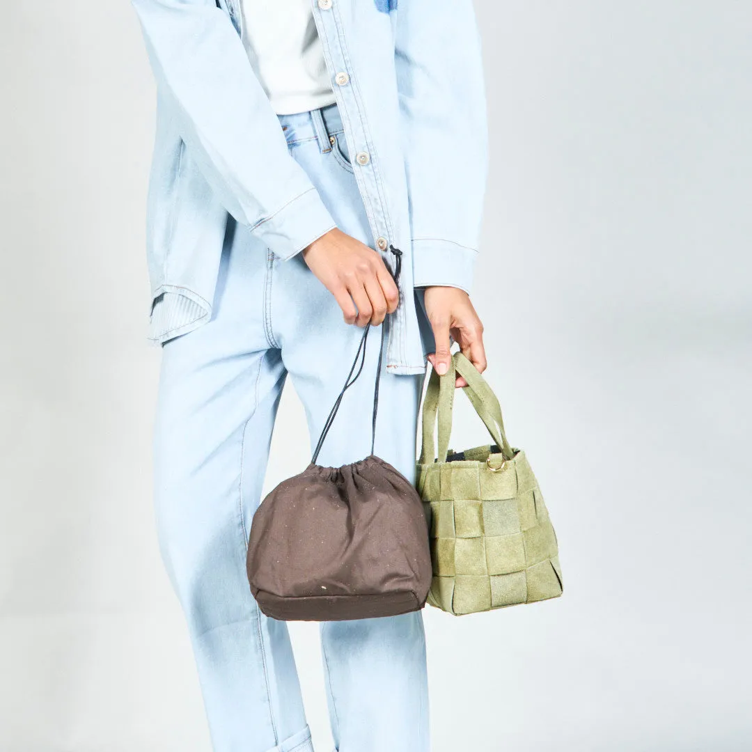 Woven box bag with compact design wholesale