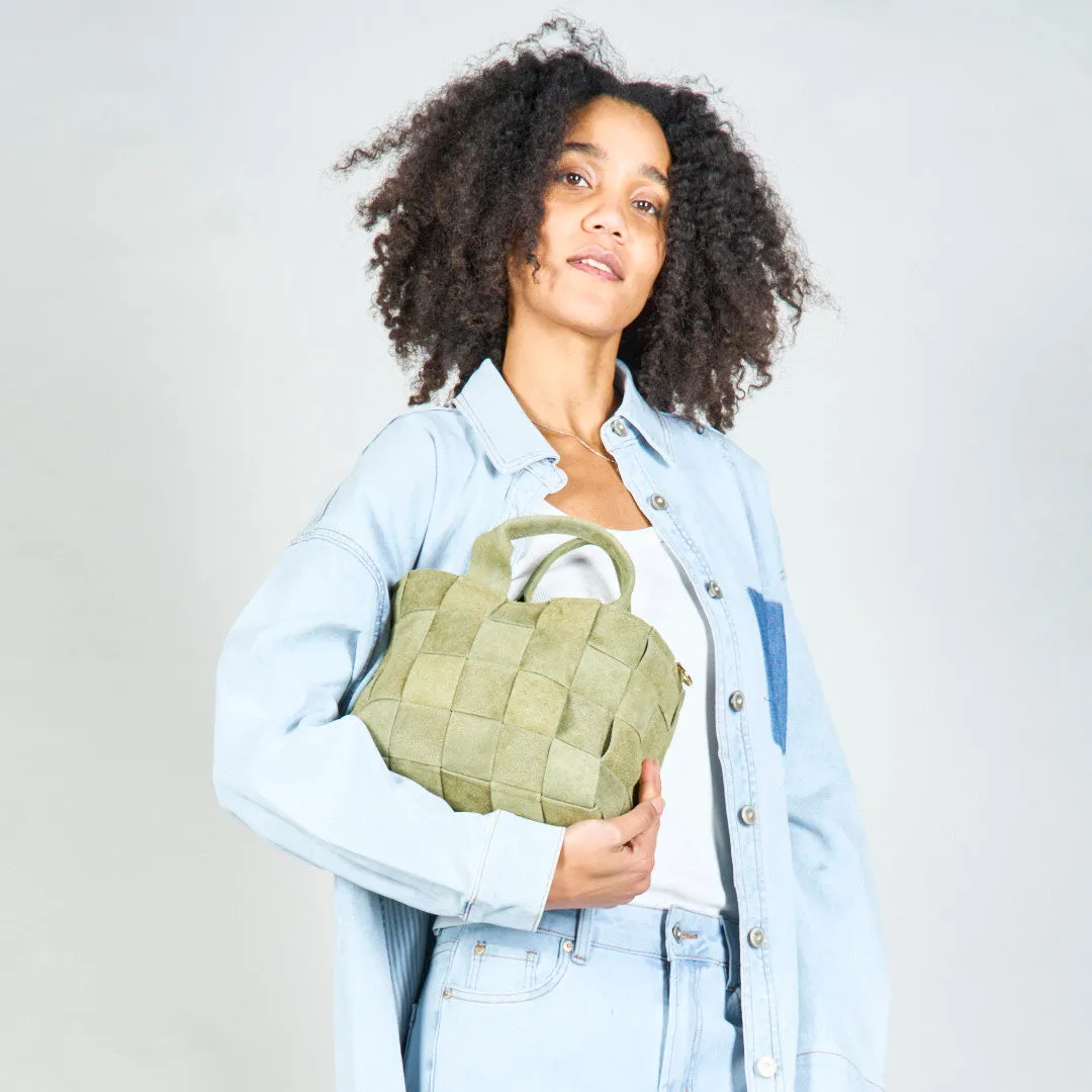 Woven box bag with compact design wholesale