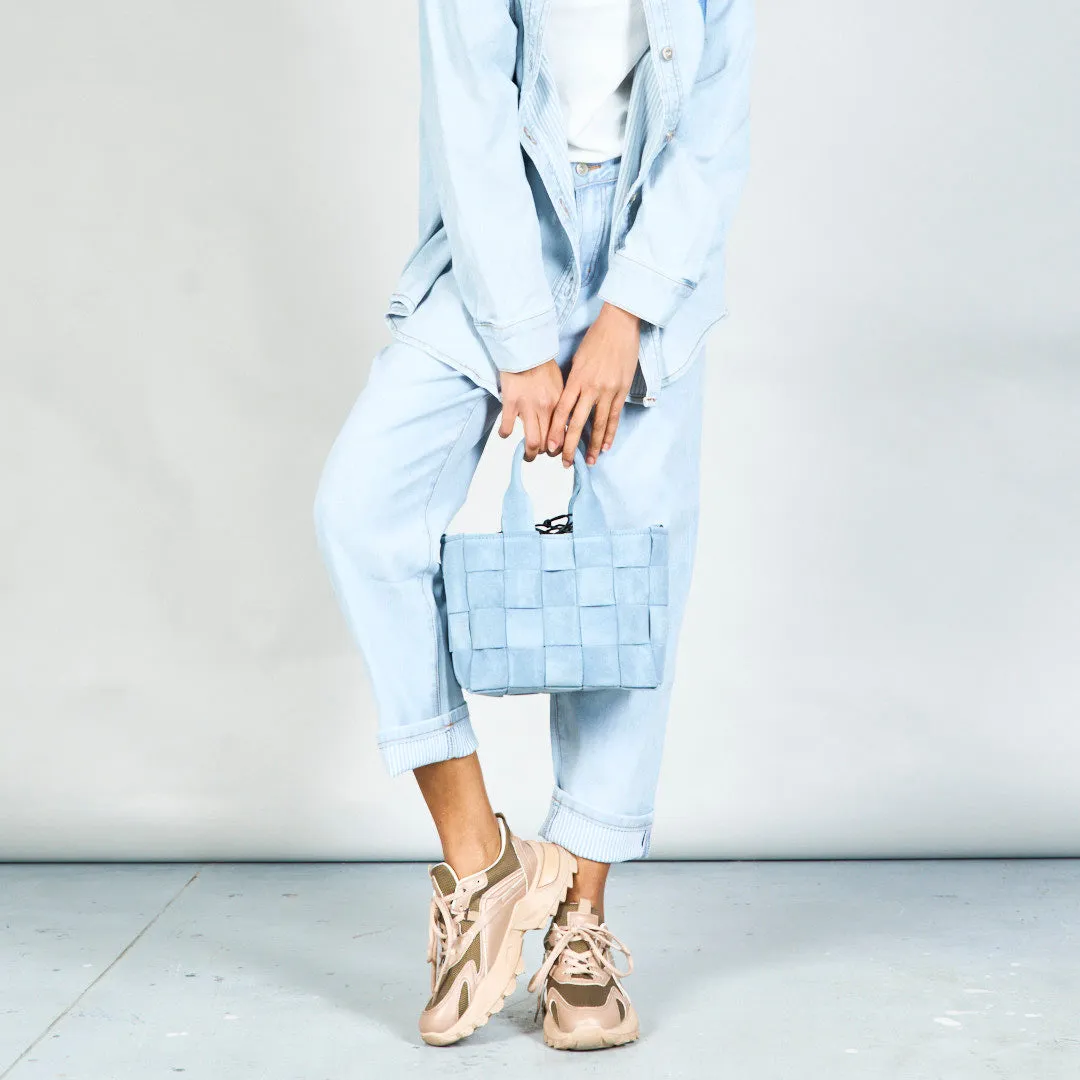 Woven box bag with compact design wholesale